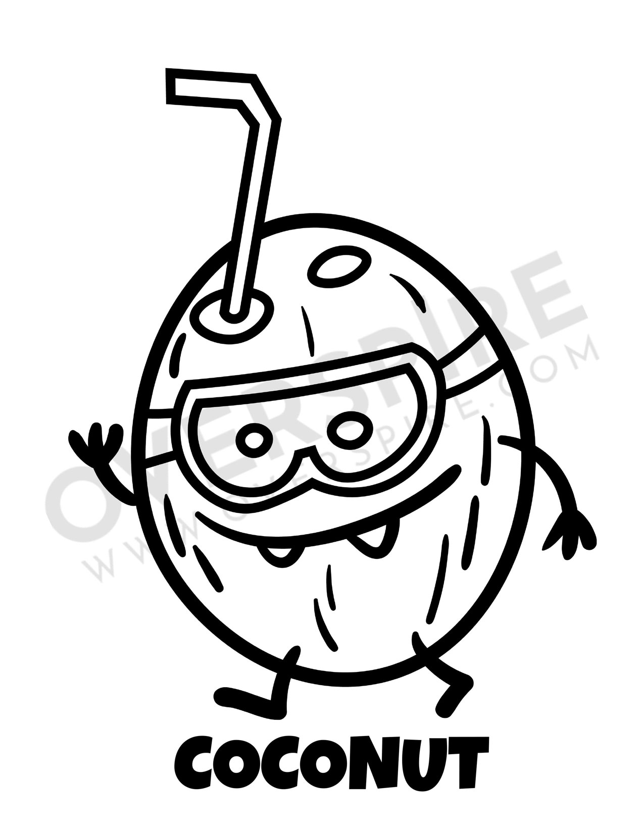 coconut coloring page
